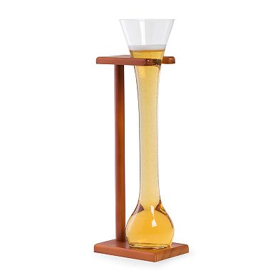 Bey-Berk Half Yard Glass With Wooden Stand 24Oz.