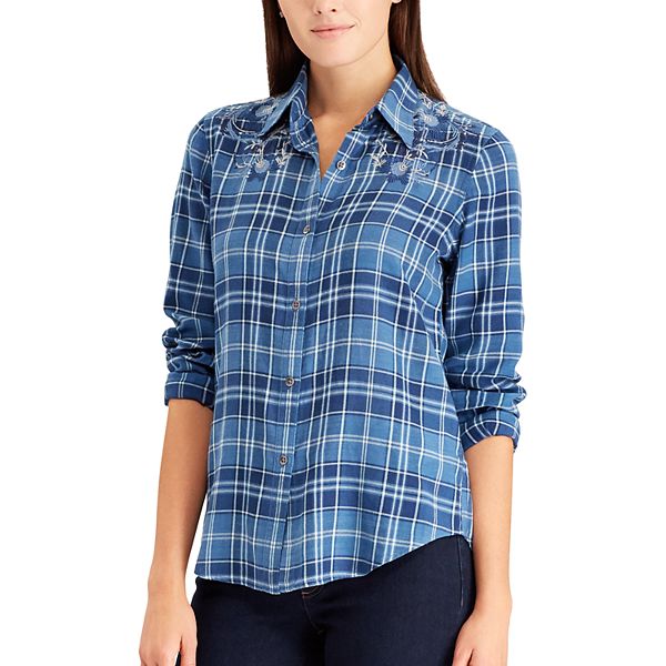 Women's Chaps Embroidered Button-Down Shirt