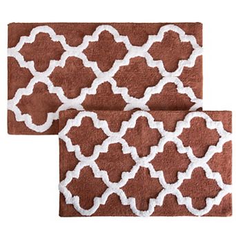 Lavish Home 2 pc Trellis Bath Mat Set