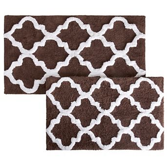 Lavish Home 2 pc Trellis Bath Mat Set