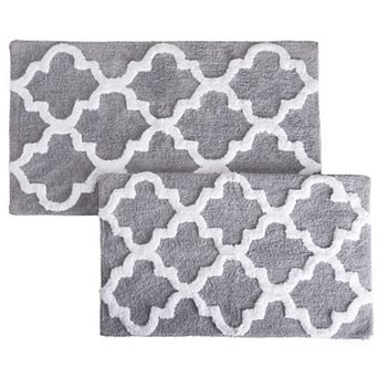 Lavish Home 2 pc Trellis Bath Mat Set