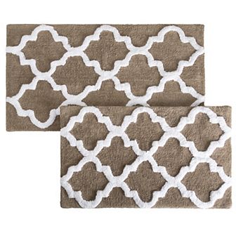 Lavish Home 2 pc Trellis Bath Mat Set