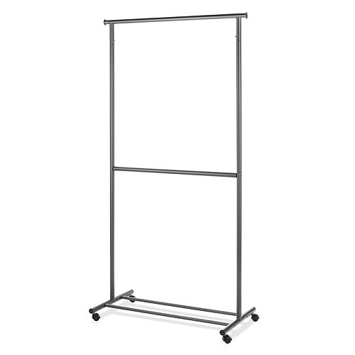Whitmor 2Rod Rolling Clothes Garment Rack