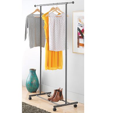 Whitmor Expandable Rolling Clothes Garment Rack