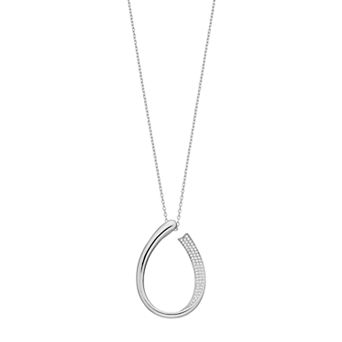 Argento Bella Sterling Silver Cubic Zirconia Teardrop Pendant Necklace