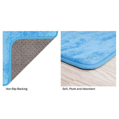 Portsmouth Home 2-piece Slip-Resistant Memory Foam Bath Mat Set