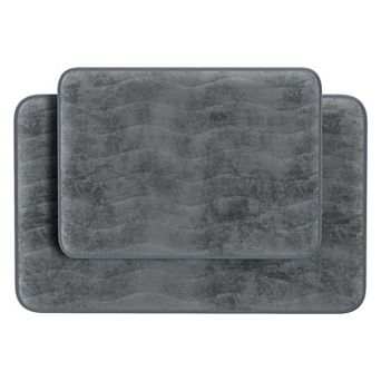 Portsmouth Home 2 pc Slip-Resistant Memory Foam Bath Mat Set