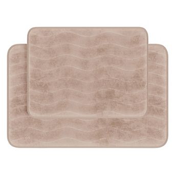 Portsmouth Home 2 pc Slip-Resistant Memory Foam Bath Mat Set