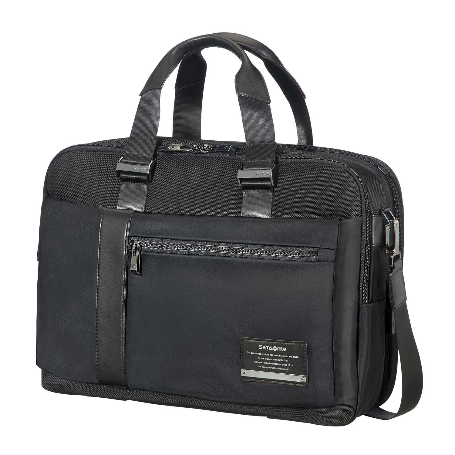 samsonite leather slim portfolio laptop briefcase