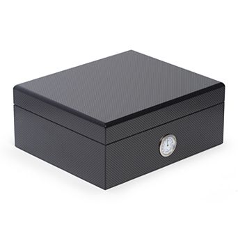 Bey-Berk 6 pc Carbon Fiber Design Humidor Set
