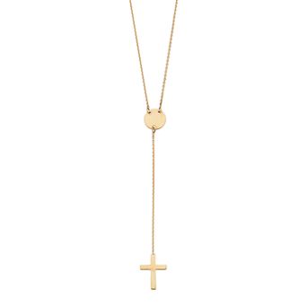 Color Romance 14k Gold Cross Y-Necklace