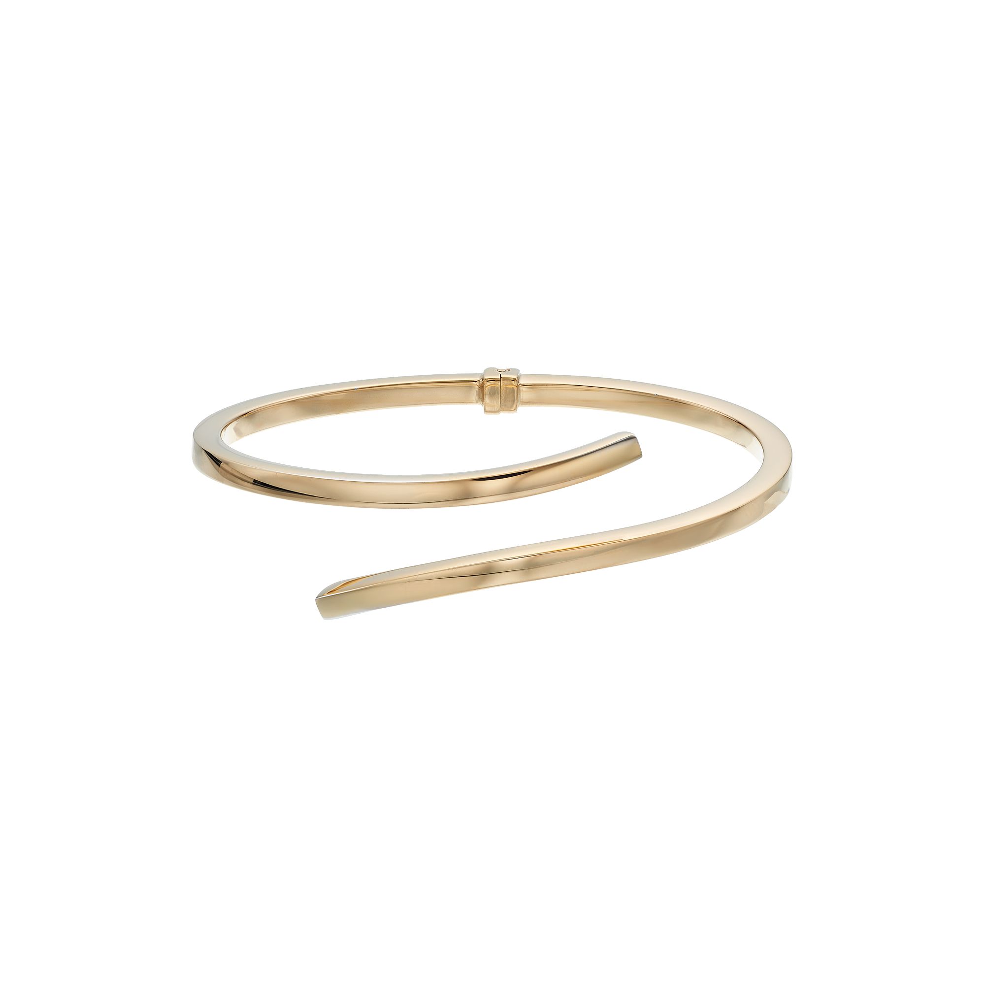 Sterling Silver Hinged Bypass Bangle Bracelet, Womens, 14k Gold Over