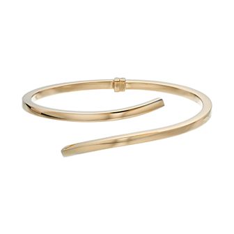 Argento Bella Sterling Silver Hinged Bypass Bangle Bracelet