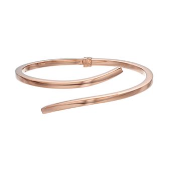 Sterling Silver Hinged Bypass Bangle Bracelet