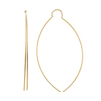 Color Romance 14k Gold Curved Threader Earrings