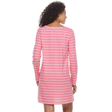 Women's Croft & Barrow® Pajamas: Knit Long Sleeve Sleep Shirt