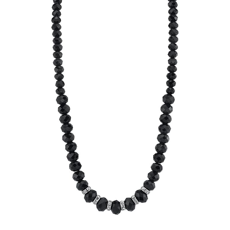 1928 Black Beaded Necklace, Womens, Size: 16