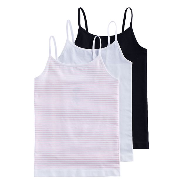 Girls Tank Top Cami Undershirts Cotton Camisoles 3 Pack