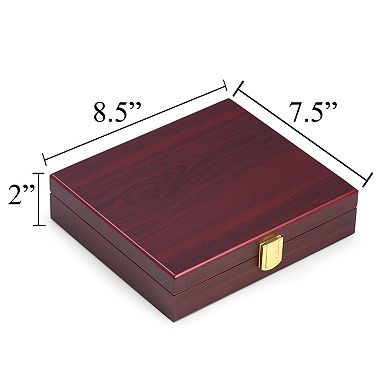 Mens Bey-Berk Cherry Wood 100 Chip Poker Set