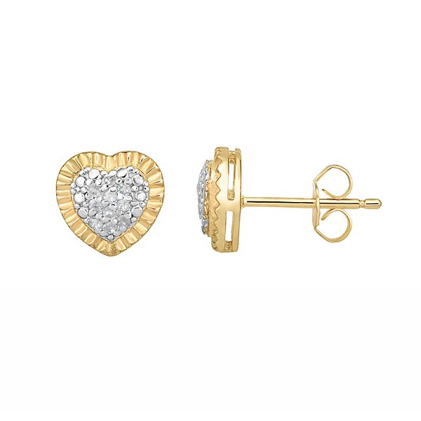 1/10 Carat T.W. Diamond Heart Stud Earrings