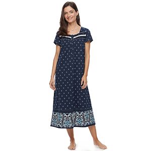 Petite Croft & Barrow® Pajamas: Short Sleeve Pintuck Nightgown