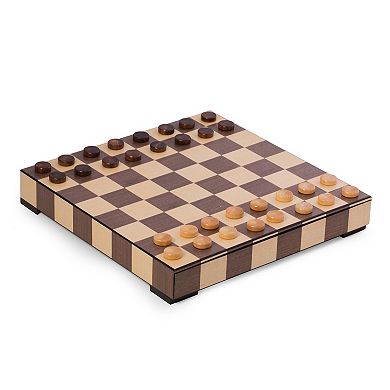 Mens Bey-Berk Chess & Checkers Set W Storage Drawer