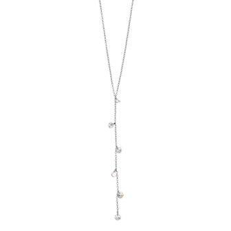 Argento Bella Sterling Silver Cubic Zirconia Shaky Y Necklace