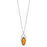 Sterling Silver Amber Knot Pendant Necklace