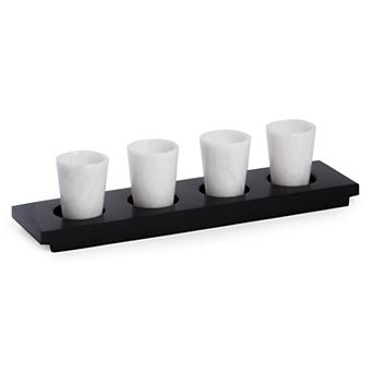 Bey-Berk Marble 5 pc Shot Glass Set
