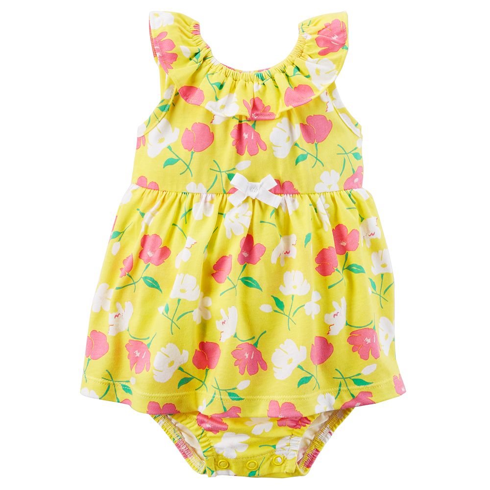 CARTER'S ONE PIECE CREEPER SUNSUIT BABY GIRLS OUTFIT FLORAL NEW WITH TAGS 