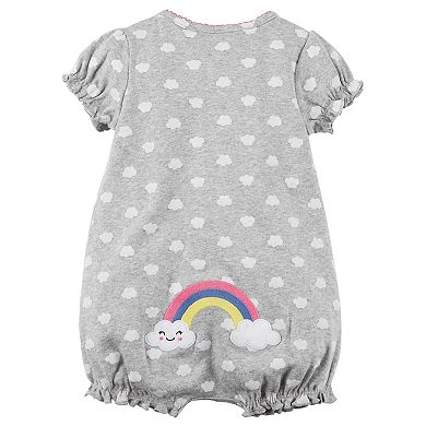 Baby Girl Carter's Cloud Pattern Snap-Up Romper