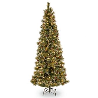 National Tree Company 6.5-ft. Pre-Lit Glittery Slim Artificial Christmas Tree