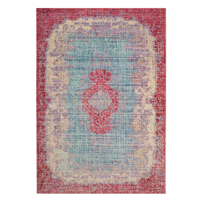 Safavieh Windsor Asha Framed Floral Rug, Blue, 3X12 Ft