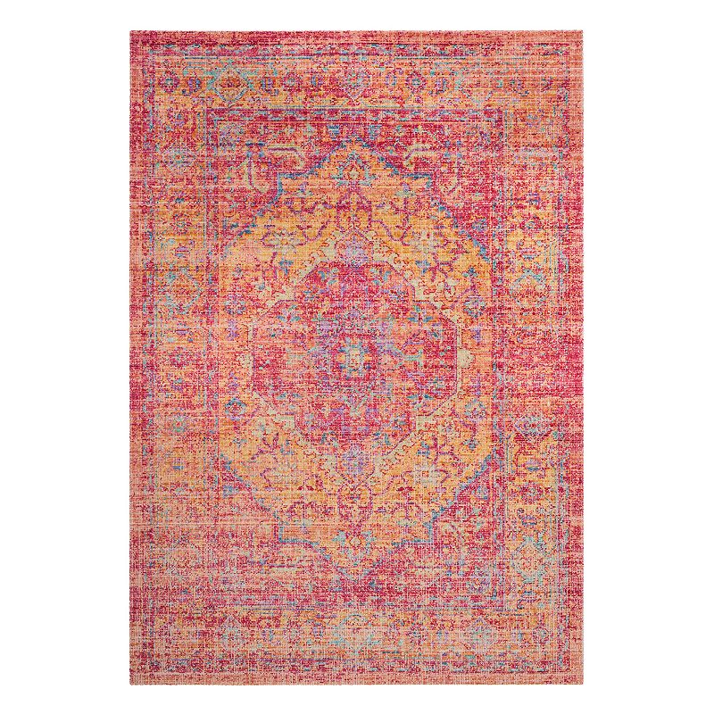 Safavieh Windsor Farah Framed Floral Rug, Gold, 3X12 Ft