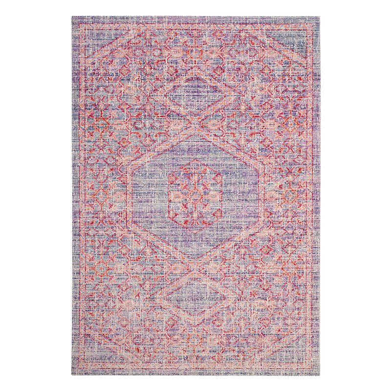 Safavieh Windsor Banu Framed Medallion Rug, Purple, 5X7 Ft