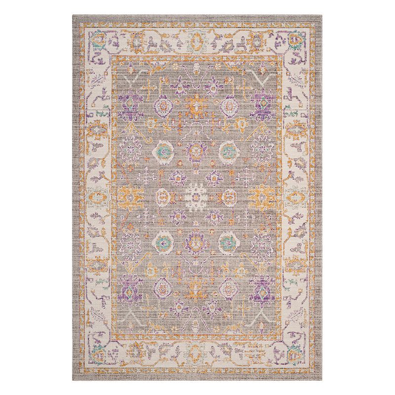 Safavieh Windsor Zara Framed Floral Rug, Grey, 3X12 Ft