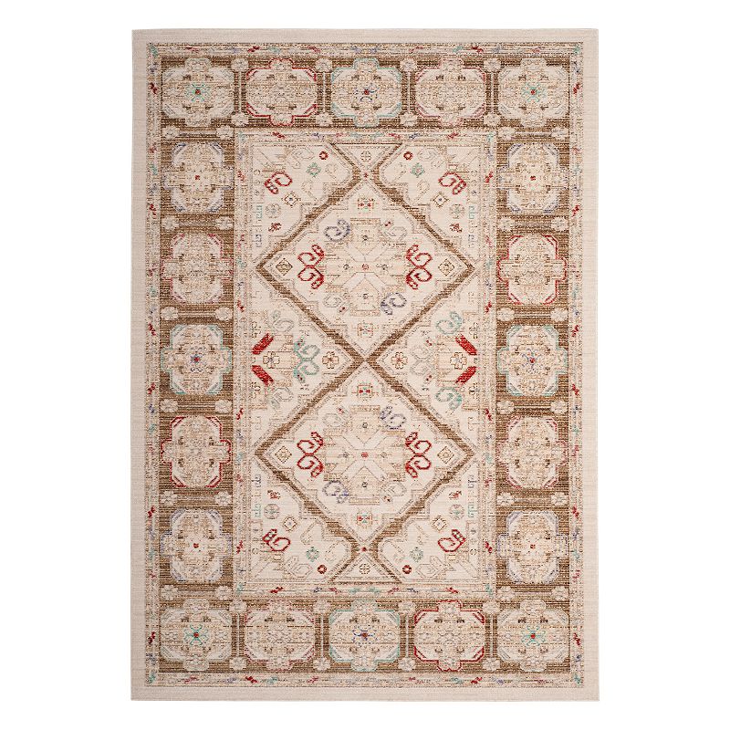 Safavieh Windsor Olivia Framed Medallion Rug, Beige, 6Ft Rnd