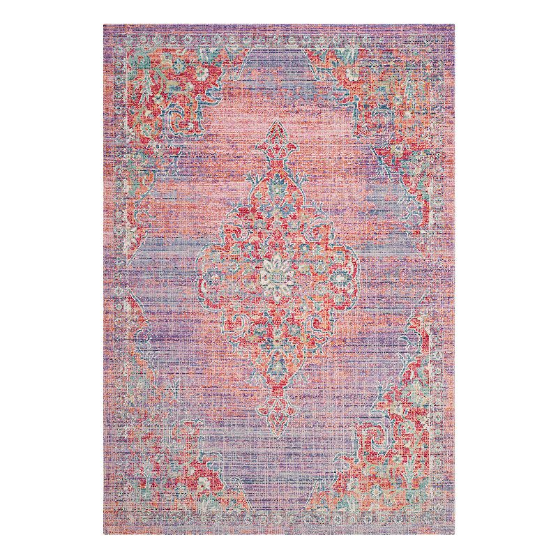 Safavieh Windsor Ziba Framed Floral Rug, Purple, 3X12 Ft