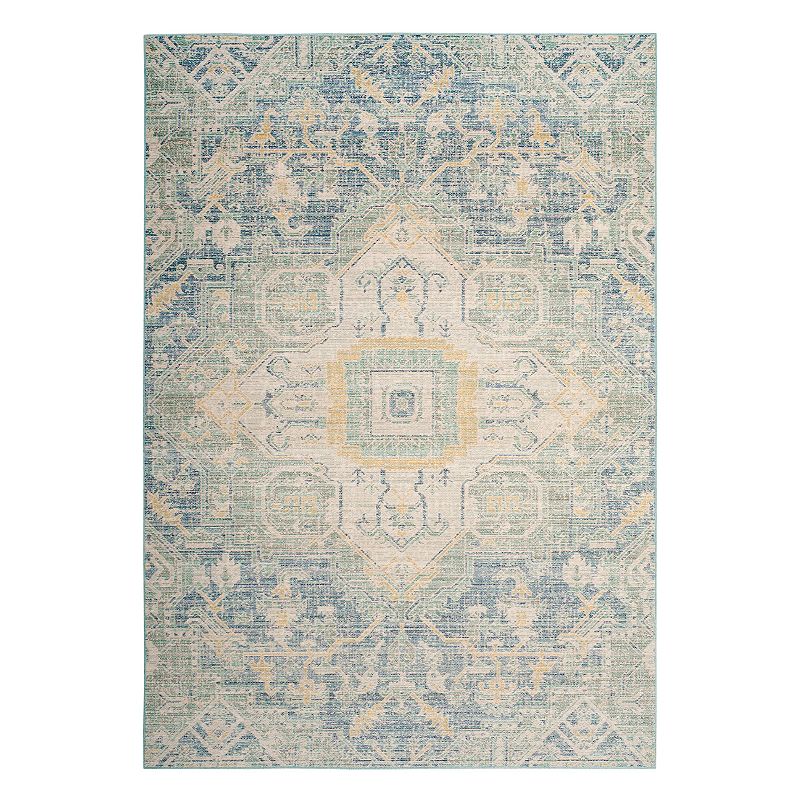 Safavieh Windsor Aiden Framed Medallion Rug, Blue, 6Ft Rnd