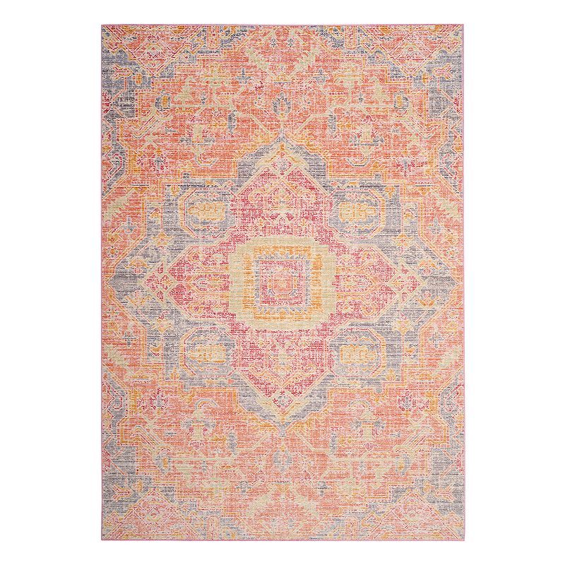 Safavieh Windsor Aiden Framed Medallion Rug, Pink, 5X7 Ft