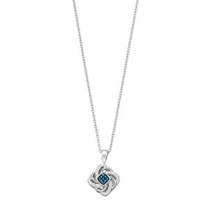 Simply Vera Vera Wang Sterling Silver Blue & White Diamond Accent Square Pendant