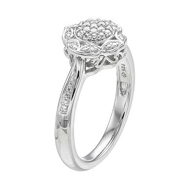 Simply Vera Vera Wang Sterling Silver Diamond Accent Flower Ring