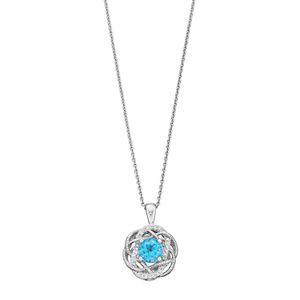 Simply Vera Vera Wang Sterling Silver Swiss Blue Topaz & Diamond Accent Knot Pendant