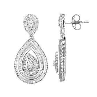 1 Carat T.W. Diamond Teardrop Earrings