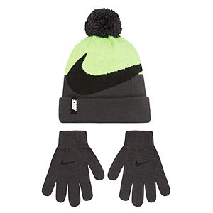 Boys Nike Swoosh Hat & Gloves Set