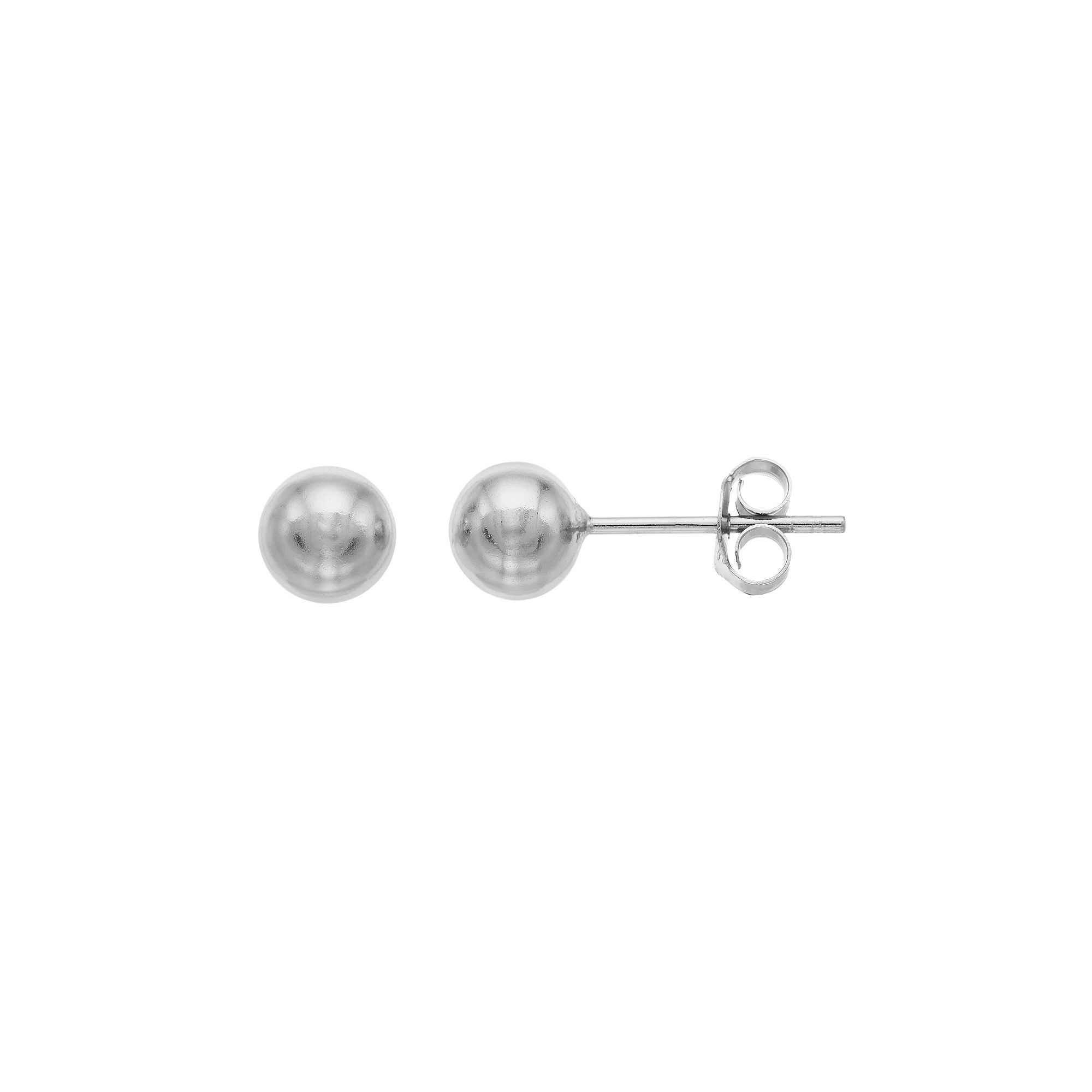 Sterling Silver Ball Stud Earrings, Womens