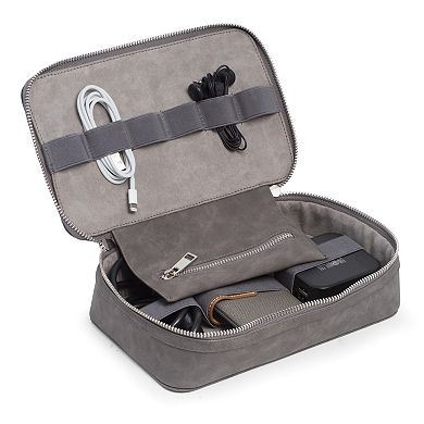 Mens Bey-Berk Tech Storage Dopp Kit In Grey
