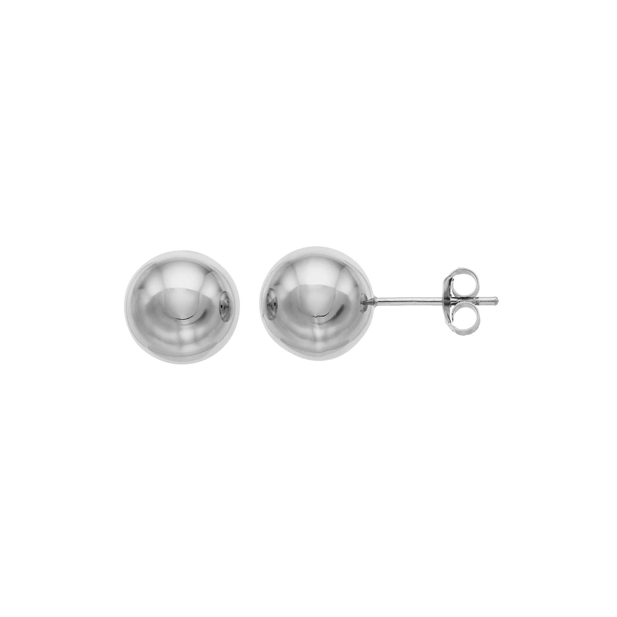 Sterling Silver Ball Stud Earrings, Womens