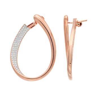 Argento Bella Sterling Silver Cubic Zirconia Teardrop Earrings