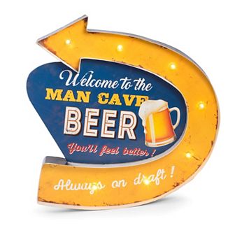 Bey-Berk Man Cave LED Lighted Metal Sign